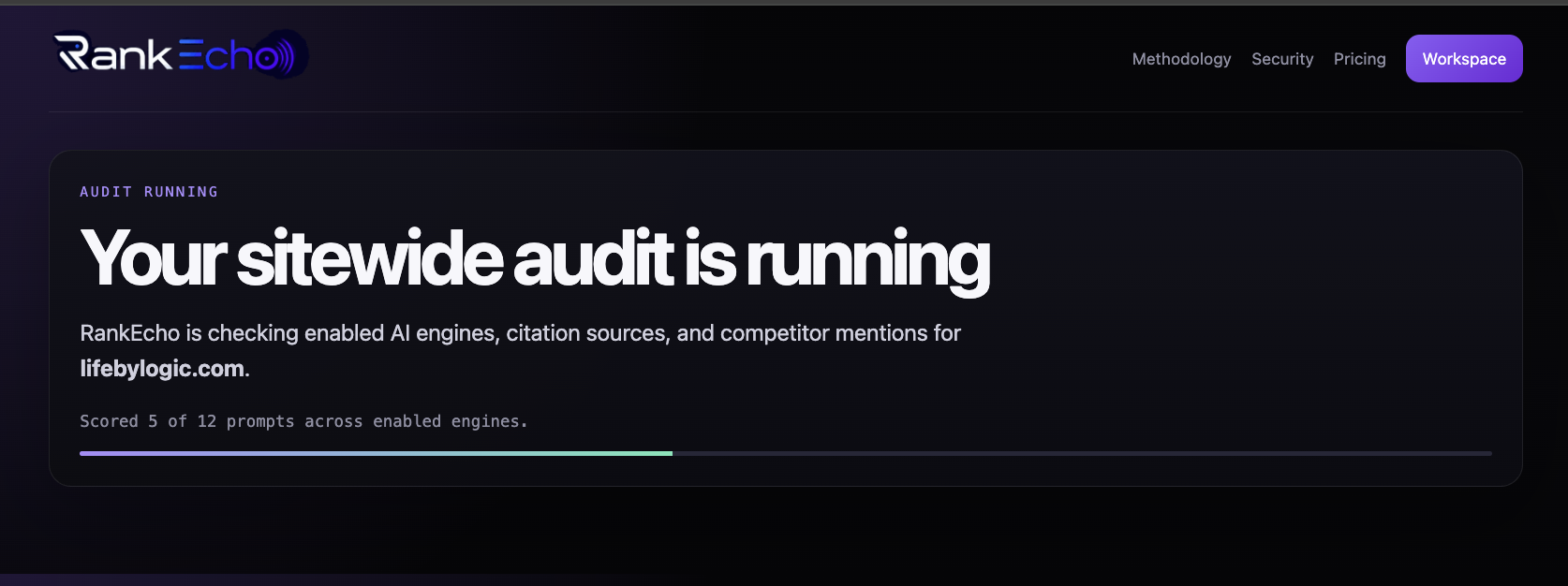 Audit progress streaming across the five engine adapters
