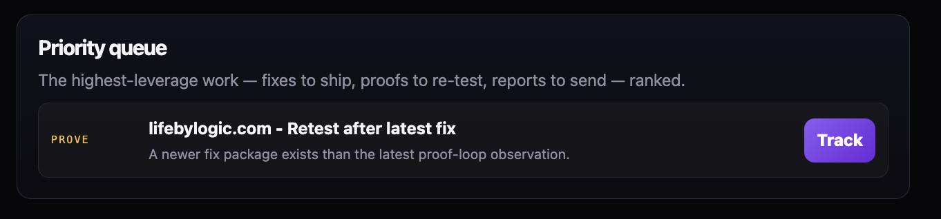 Marking a fix shipped and tracking its prompt