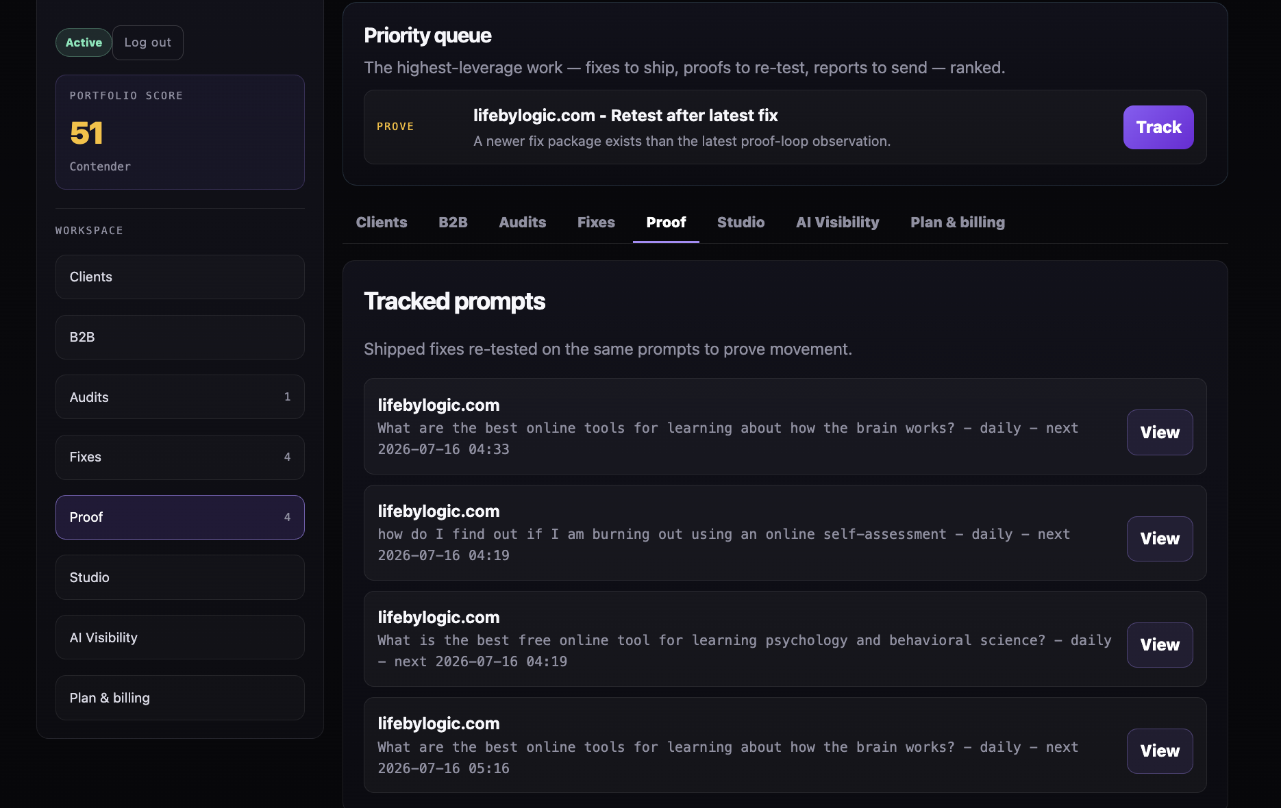 Tracking a prompt right after shipping its fix